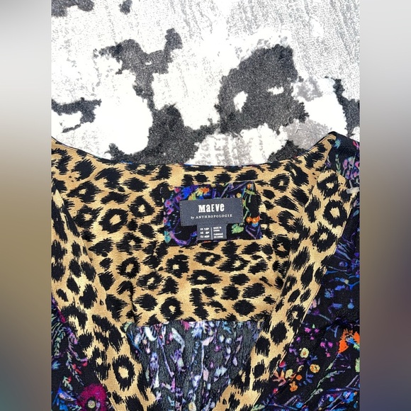 Maeve Anthropologie cheetah floral midi wrap dress Leopard 8 P - Picture 4 of 10